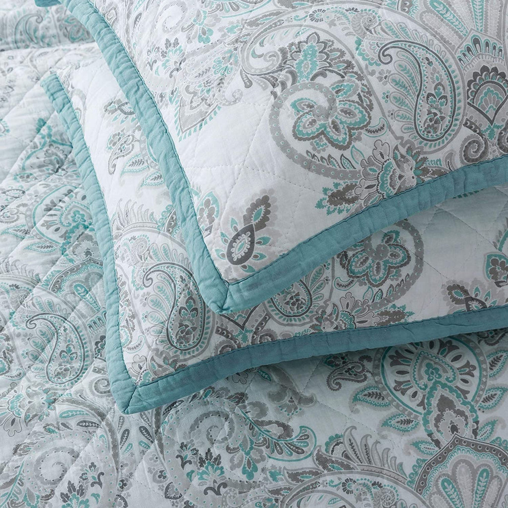 Kasentex 100% Cotton Summer Ultra Soft Floral Design 3 Piece Reversible Bedding Set, Room Decor, Graduation Gifts