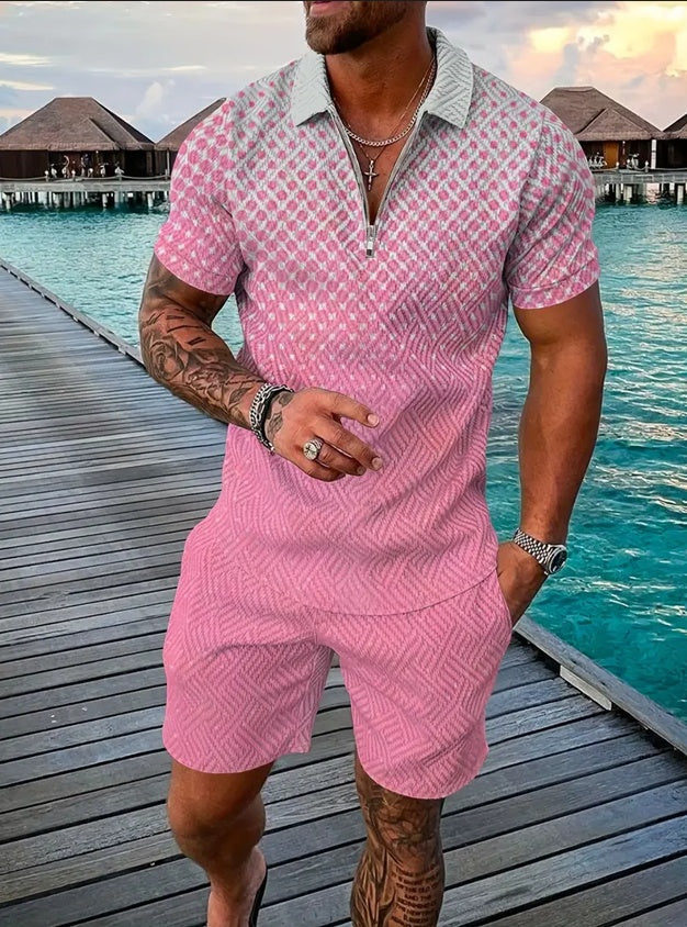 Polo Shirt Sports Short Sleeve Shorts Suit For Men