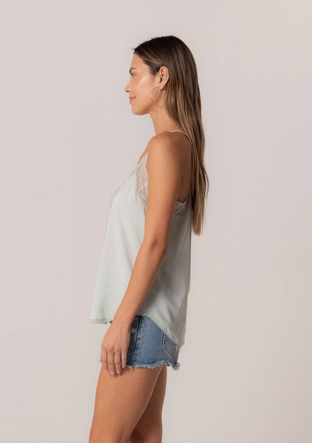 Lovestitch Lace Trim Slip Cami: Vanilla