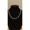 Handmade Agate Bead Chain Necklace – Gold Tone Wire Wrapped Natural Stone