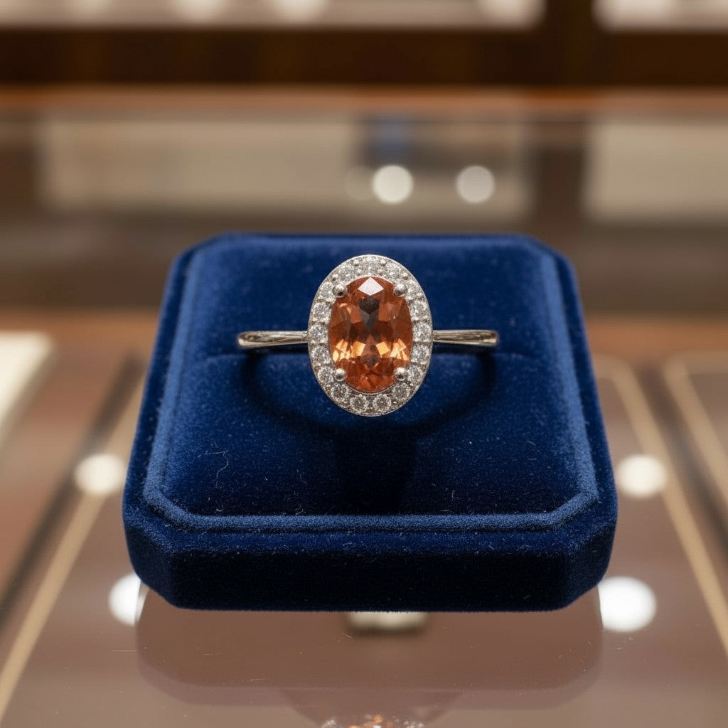 Eternity Ring with Halo<br>Oval • 7x5mm