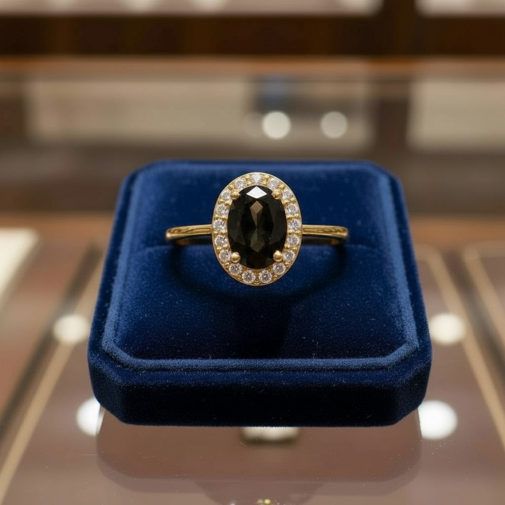 Eternity Ring with Halo<br>Oval • 7x5mm