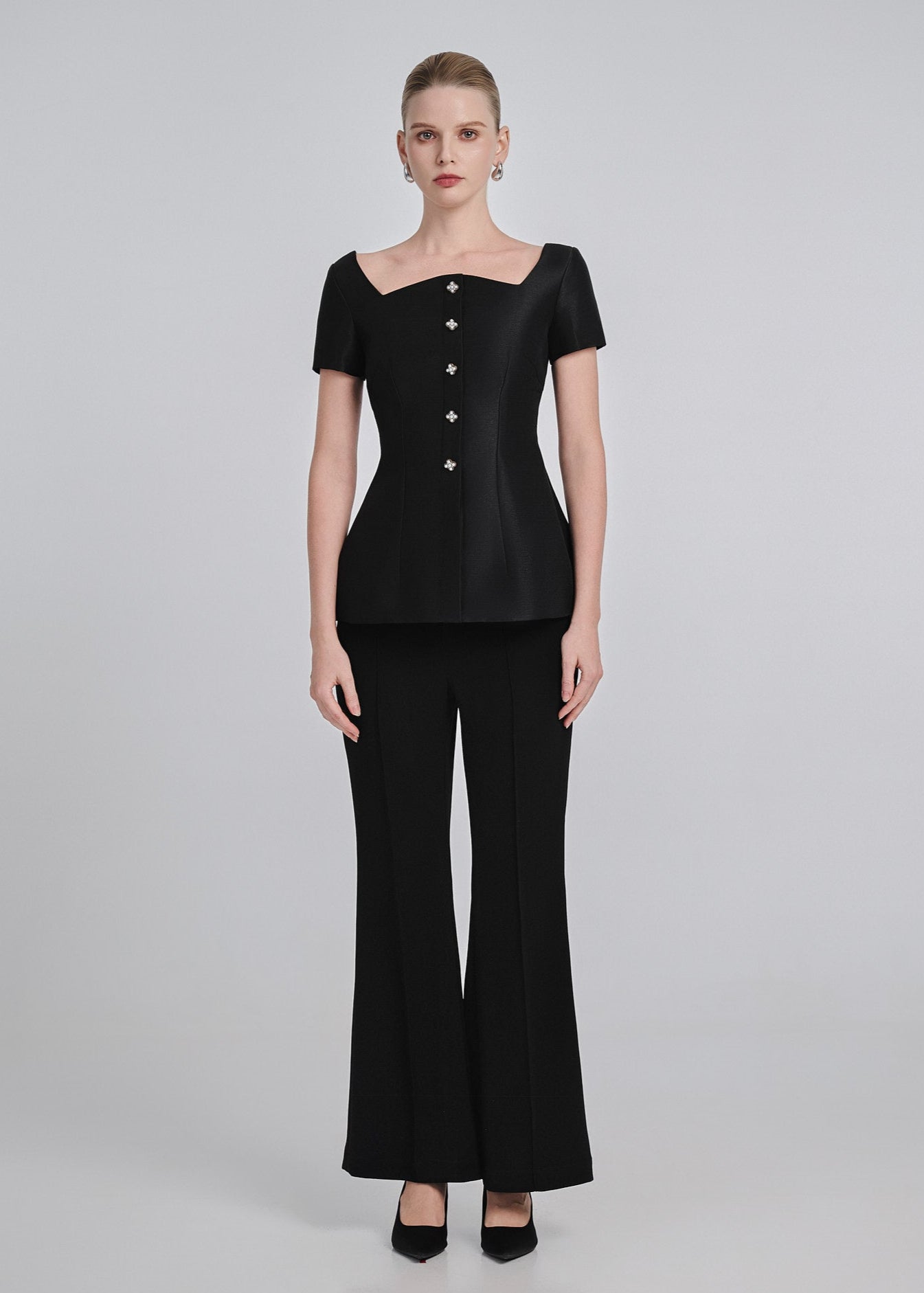 Taffeta Peplum Top