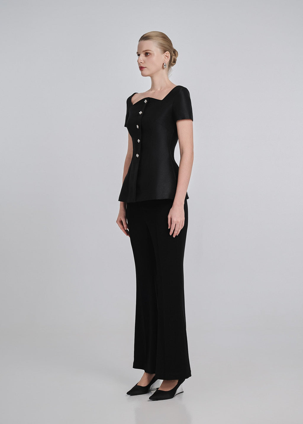 High-Rise Ribbed Flared Pants