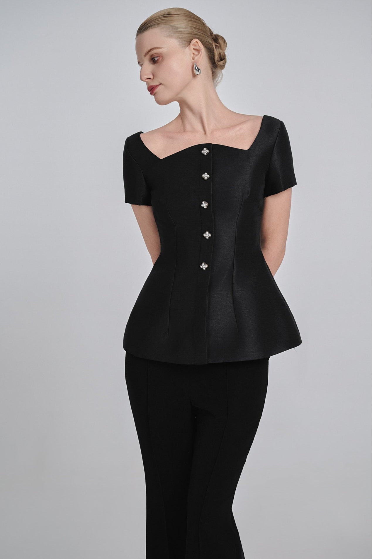 Taffeta Peplum Top