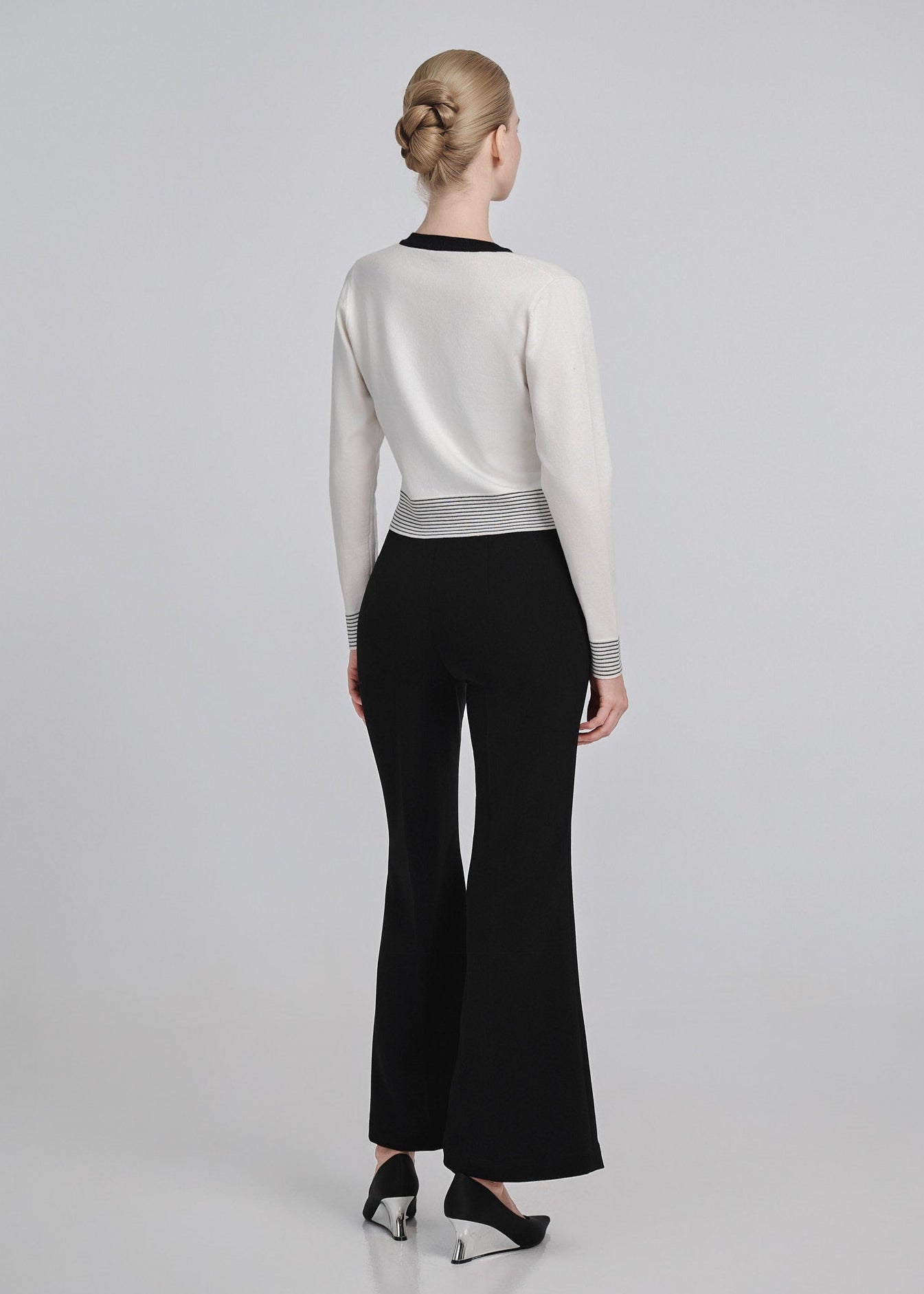 High-Rise Ribbed Flared Pants