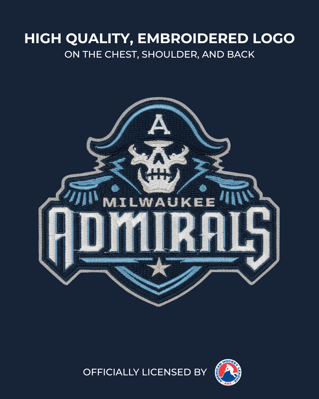 Milwaukee Admirals AHL Hockey Embroidered Lace Hoodie