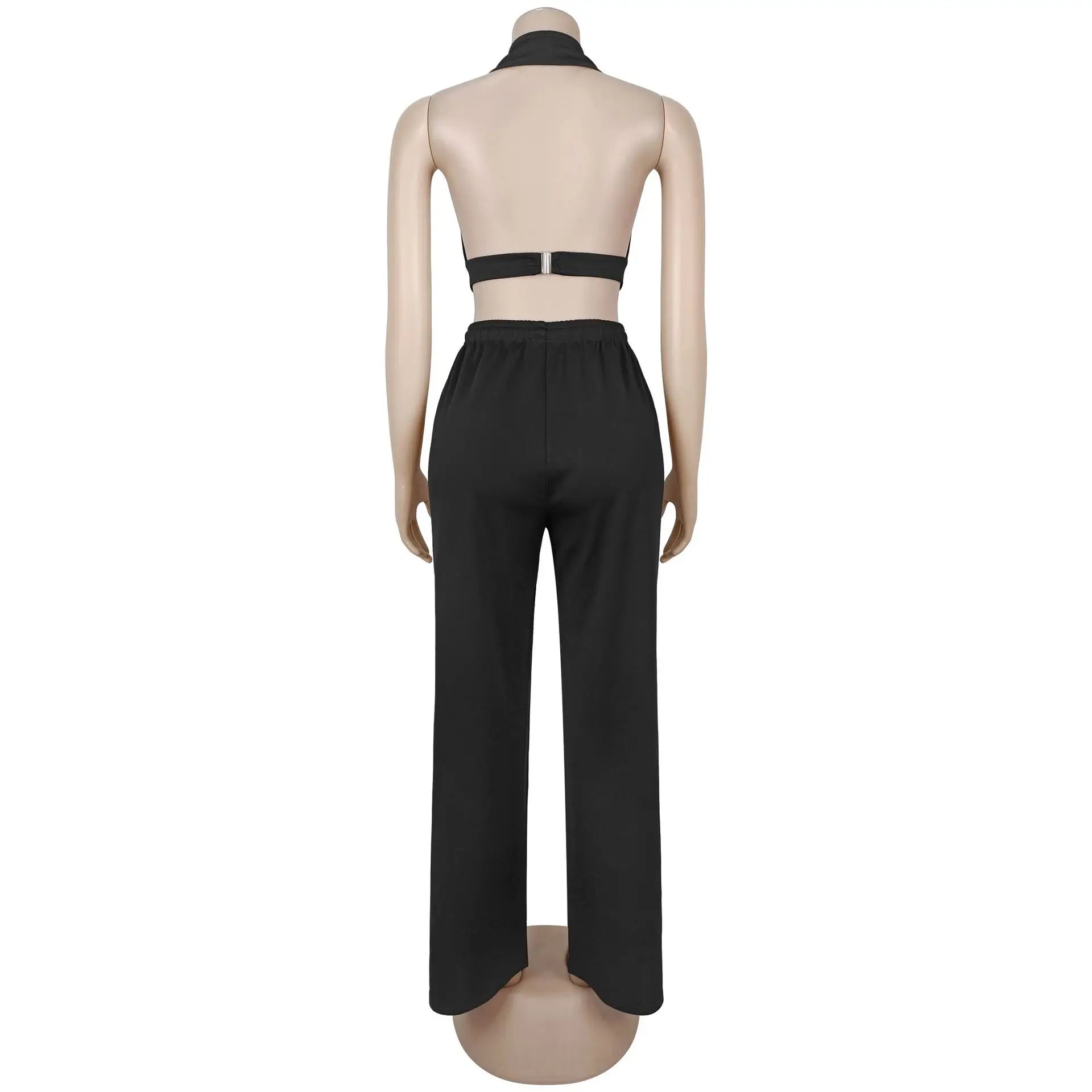 Hole Loose Pants Two-Piece Set