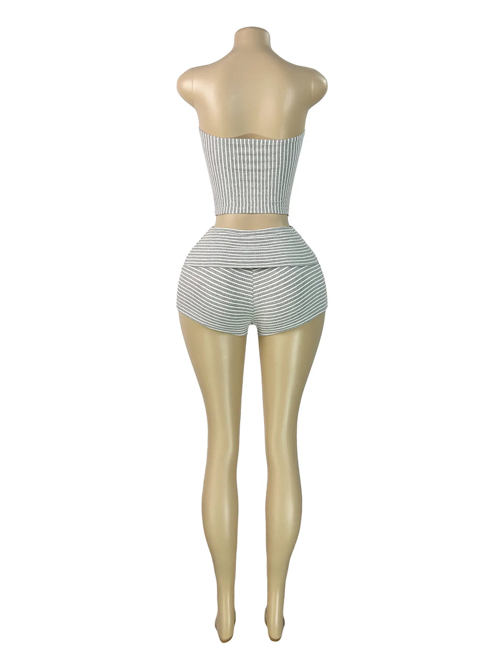 Striped Pattern Shorts Set