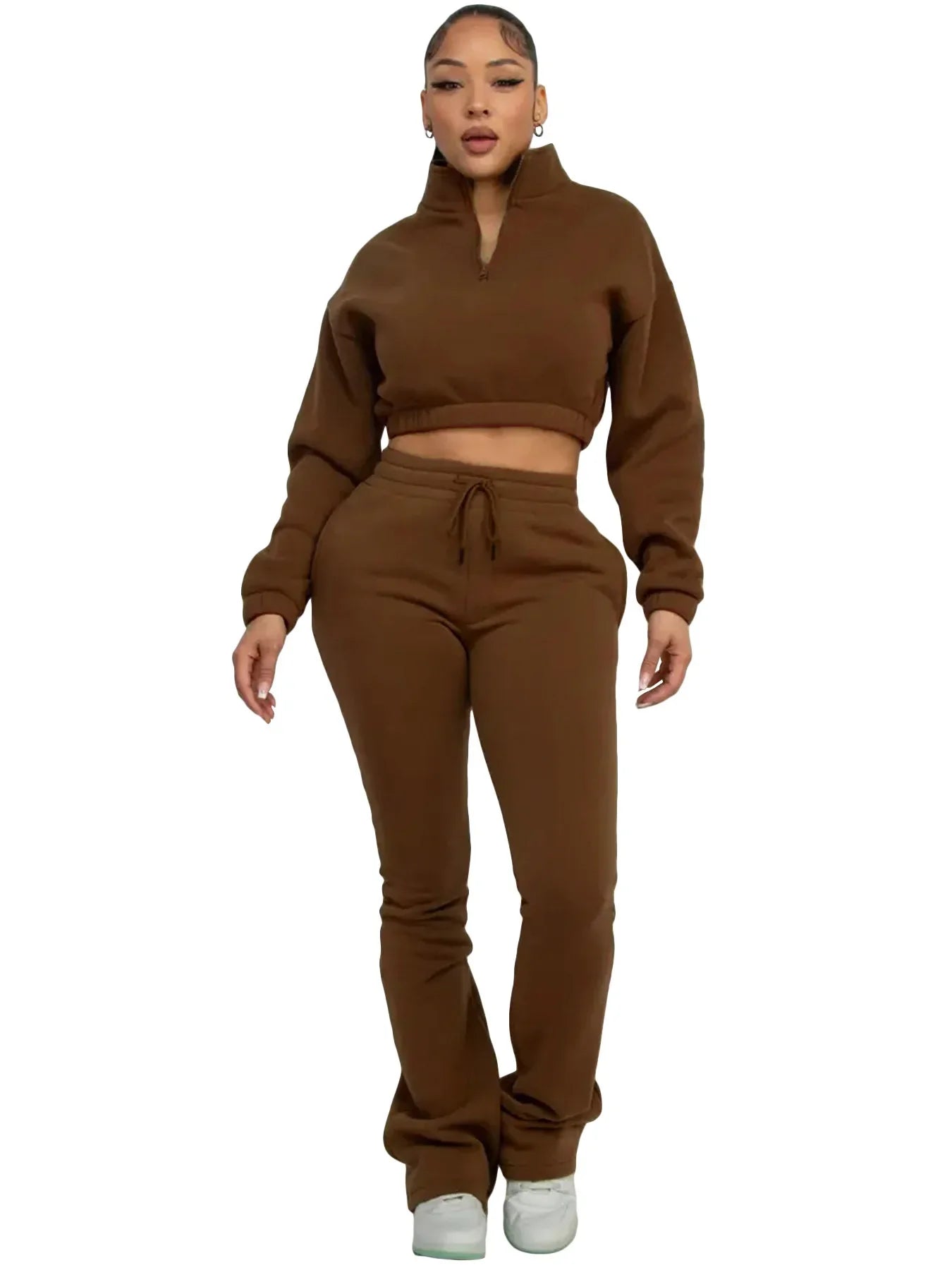Casual Crop Top and Pants Set