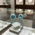 Soothing Whispers Earrings<br>Portuguese Cut • 5.5mm Sterling silver w/ CZ Halo