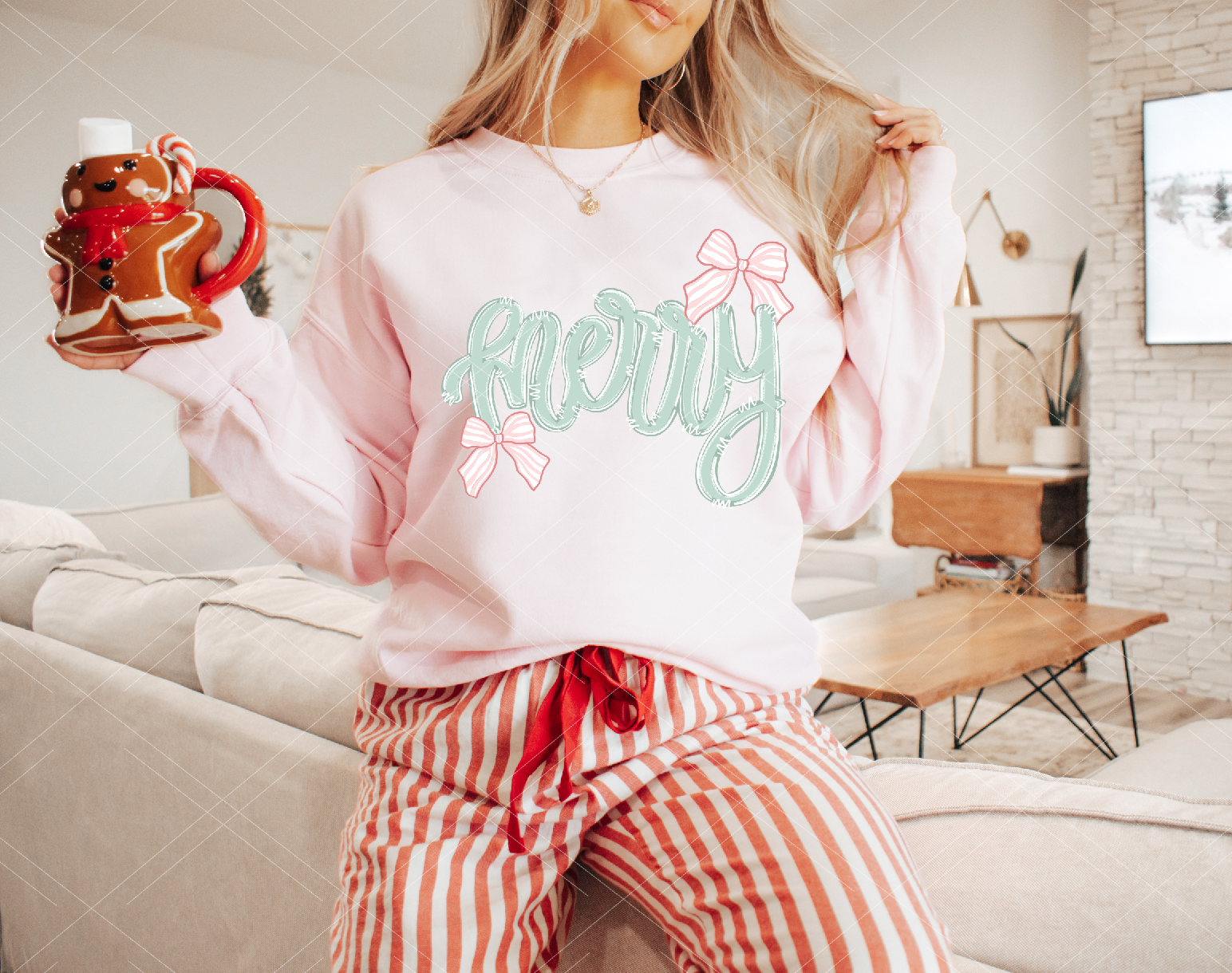 Doodle Merry With Bows -Completed Sweatshirt