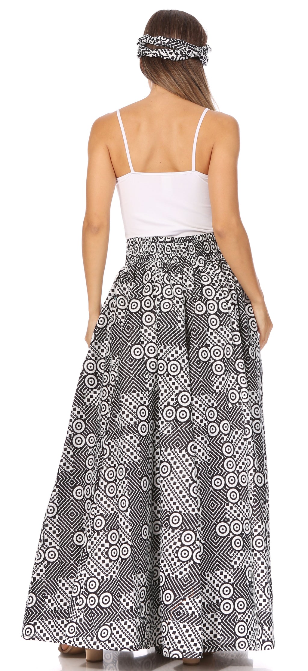 Sakkas Asma's Second Convertible Traditional Wax Print Maxi Skirt with Adjustable Straps - Buy One, Get One 50% Off