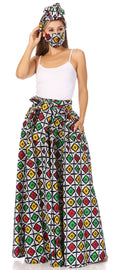 Sakkas Asma's Second Convertible Traditional Wax Print Maxi Skirt with Adjustable Straps - Buy One, Get One 50% Off