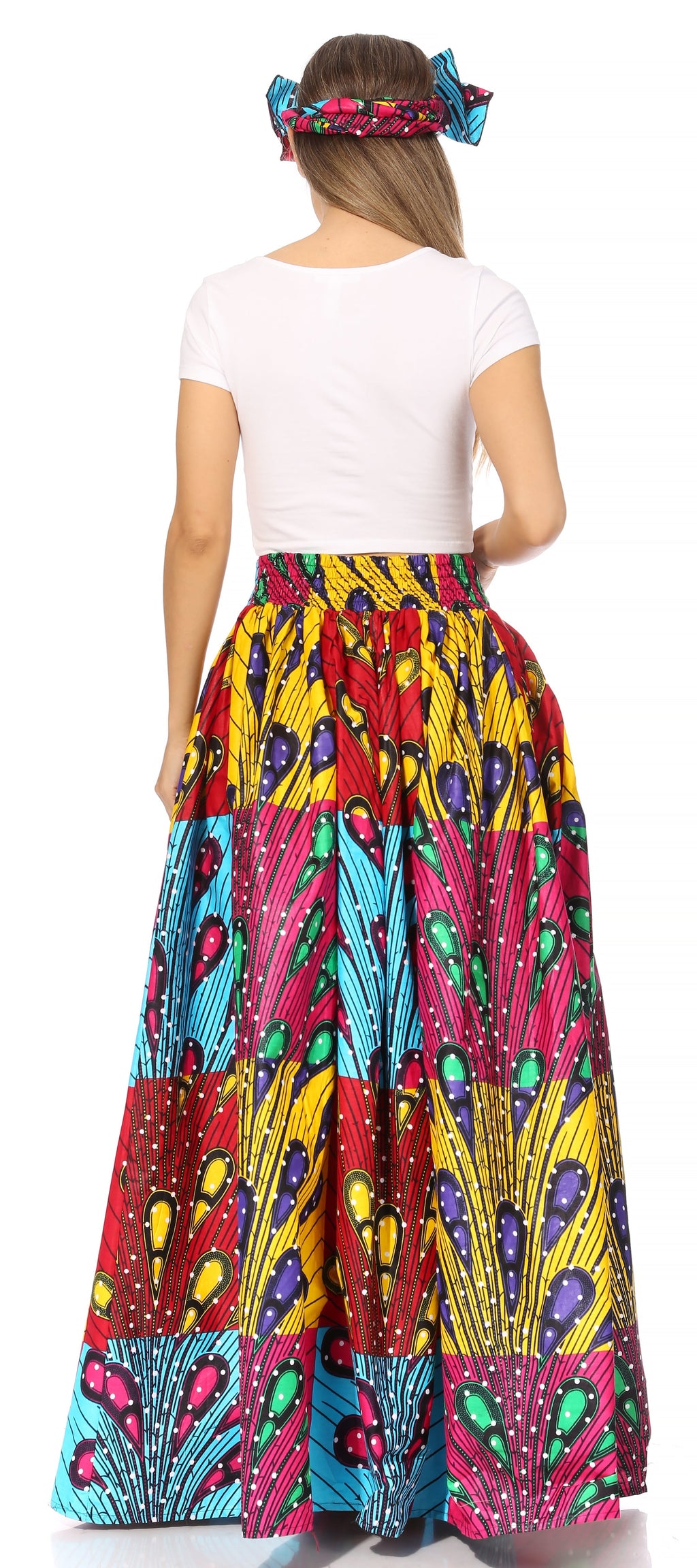 Sakkas Asma's Second Convertible Traditional Wax Print Maxi Skirt with Adjustable Straps - Buy One, Get One 50% Off