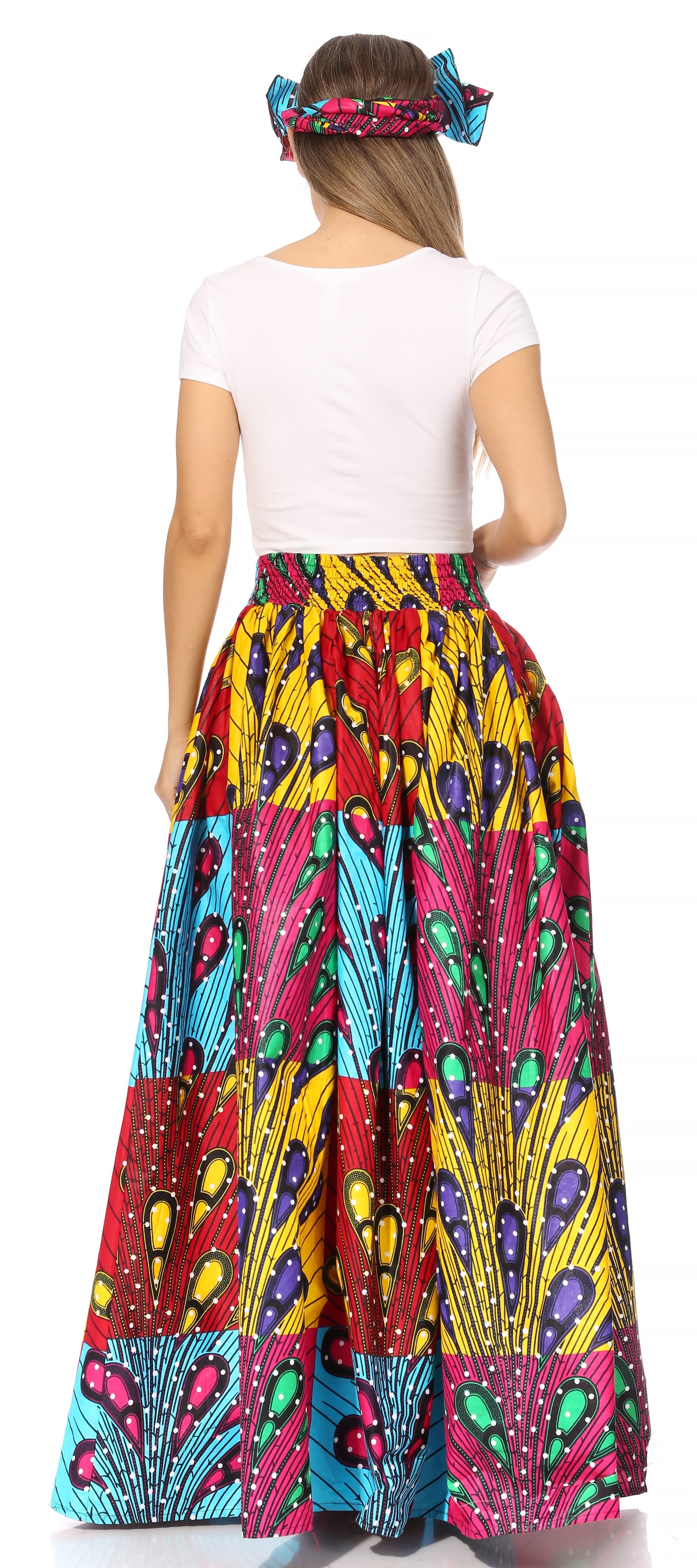 Sakkas Asma's Second Convertible Traditional Wax Print Maxi Skirt with Adjustable Straps - Buy One, Get One 50% Off