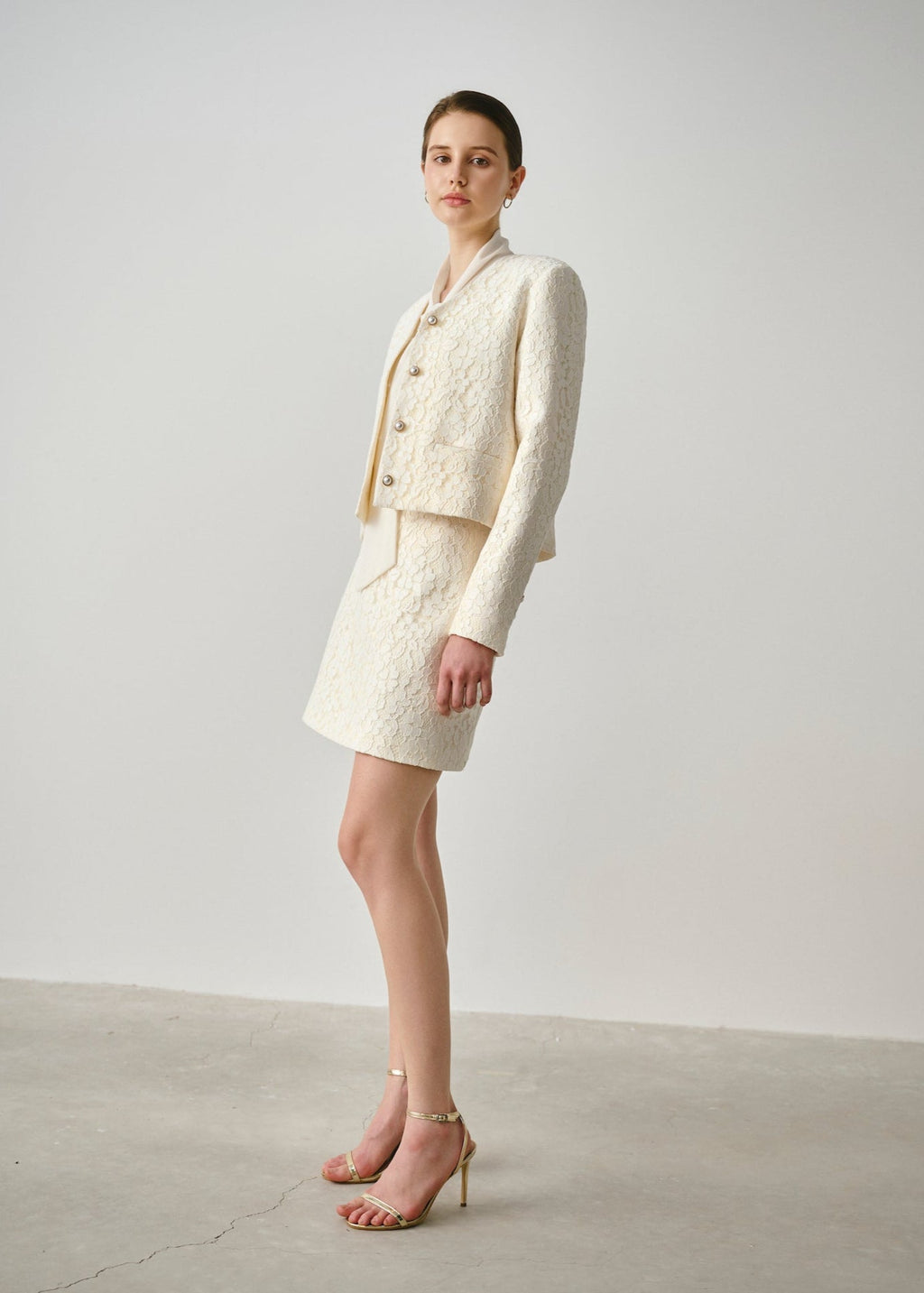 Pleated Tie-Neck Blouse