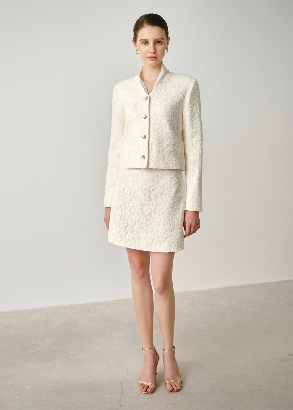 Pleated Tie-Neck Blouse