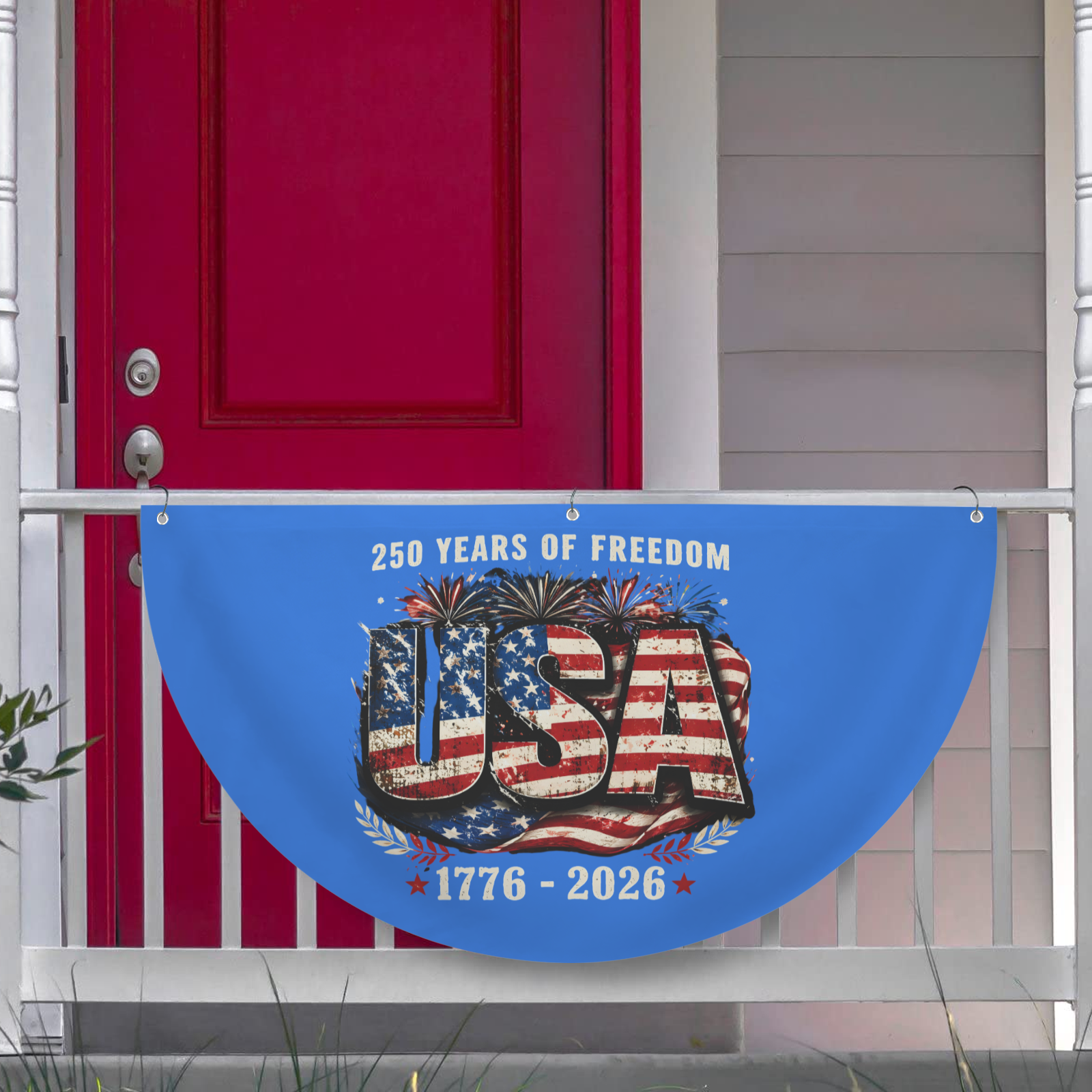 250 Years of Freedom Semi Circle Flag 36" x 18" | Ships from USA