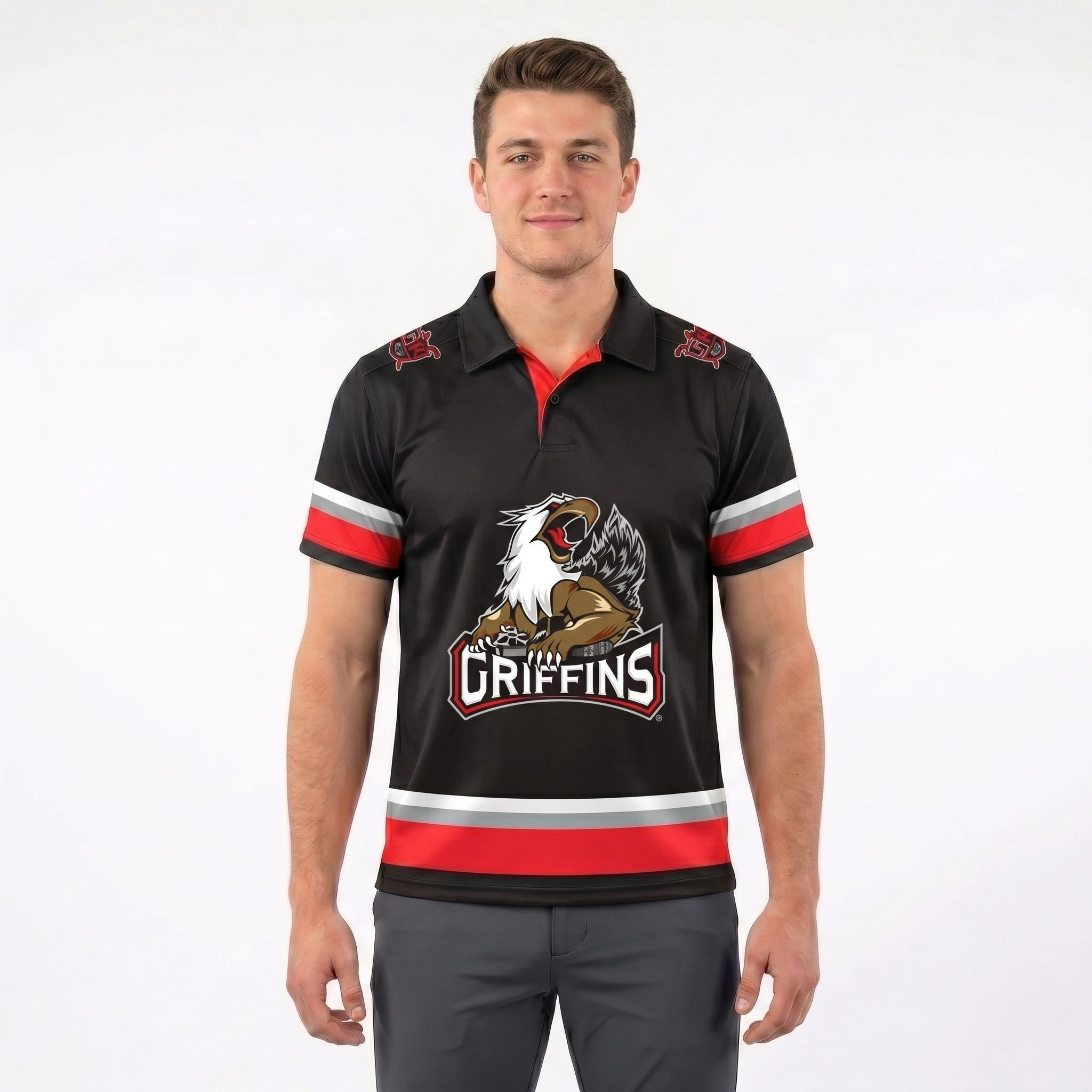 Grand Rapids Griffins AHL Licensed Replica Jersey Performance Polo Shirt